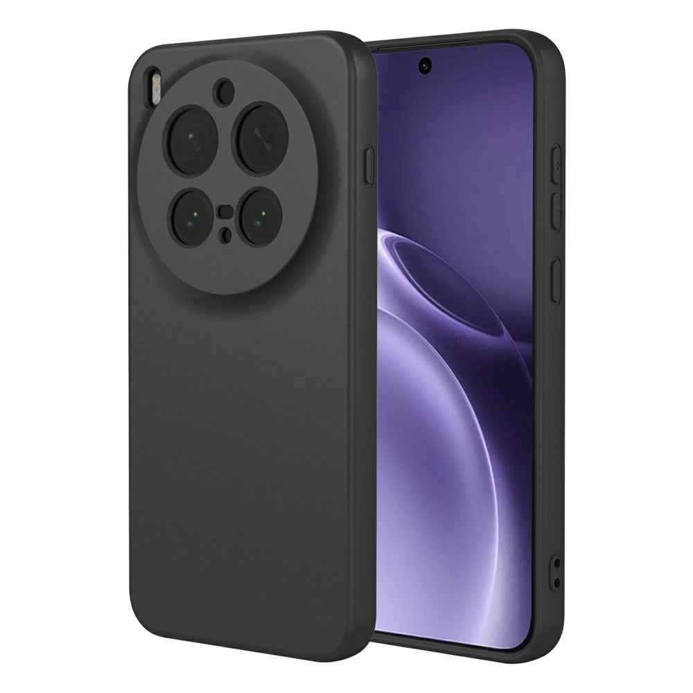 For vivo X300 Pro 5G Case Liquid Silicone Feel Soft TPU Protective Phone Cover - Black