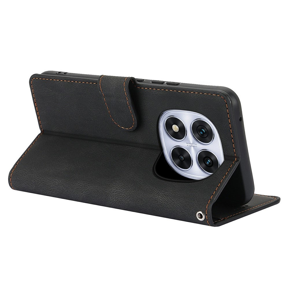 For Xiaomi Redmi Note 15 Pro 4G (Global) Case PU Leather Phone Cover with Wallet Stand - Black