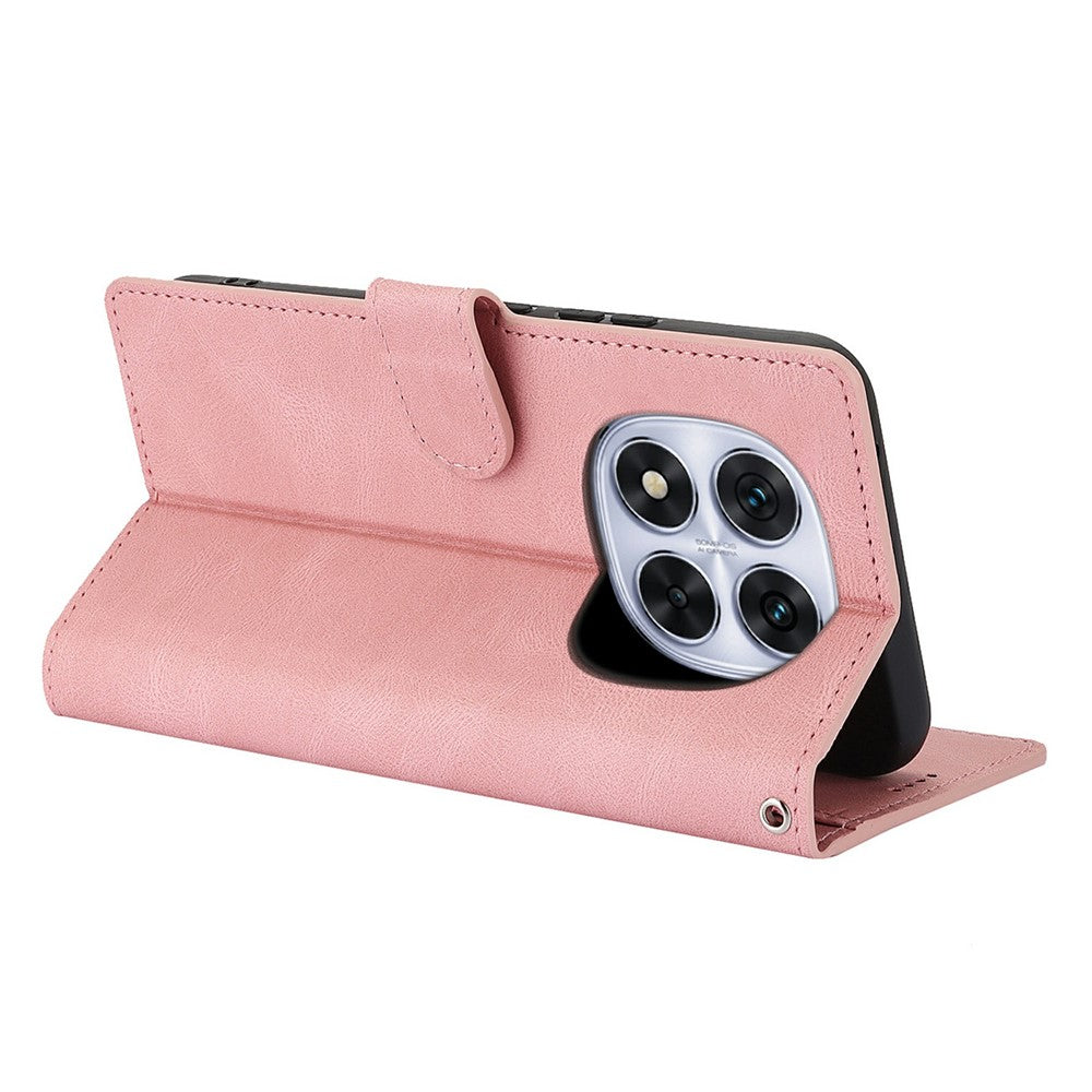 For Xiaomi Redmi Note 15 Pro 4G (Global) Case PU Leather Phone Cover with Wallet Stand - Pink