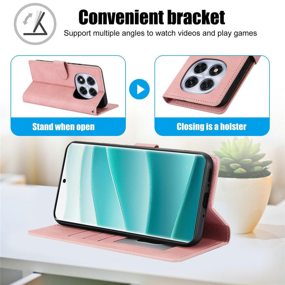 For Xiaomi Redmi Note 15 Pro 4G (Global) Case PU Leather Phone Cover with Wallet Stand - Pink
