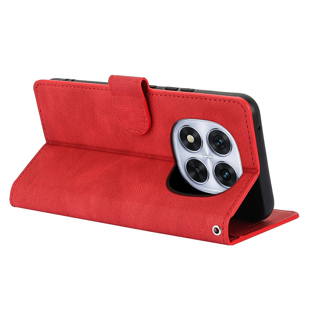 For Xiaomi Redmi Note 15 Pro 4G (Global) Case PU Leather Phone Cover with Wallet Stand - Red