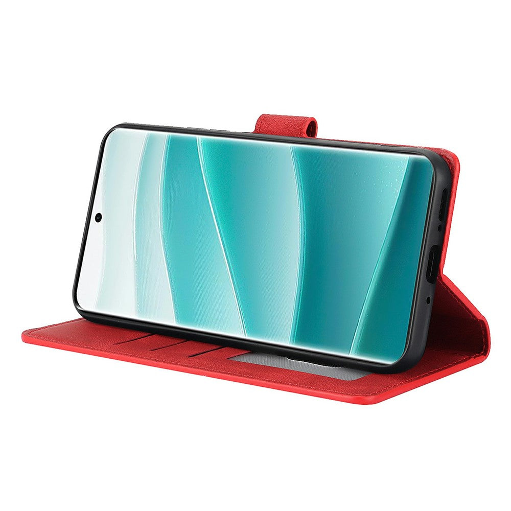 For Xiaomi Redmi Note 15 Pro 4G (Global) Case PU Leather Phone Cover with Wallet Stand - Red