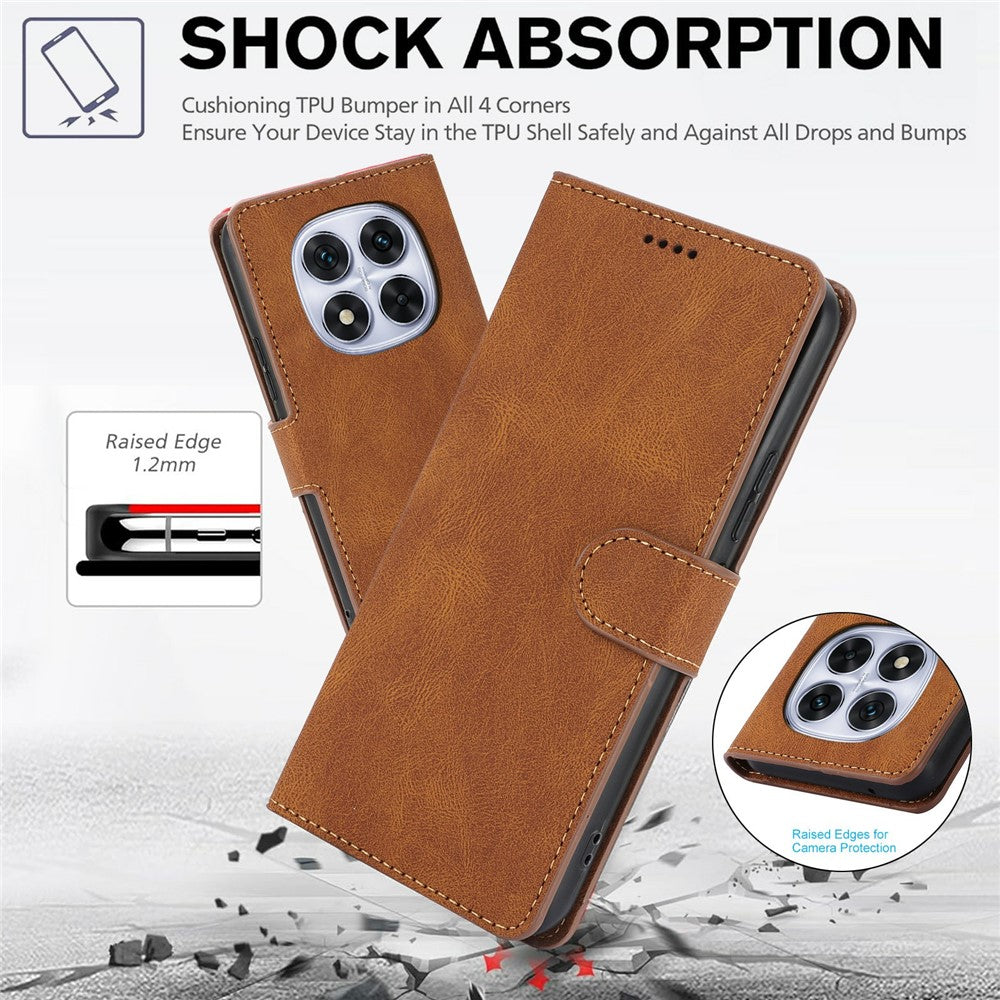 For Xiaomi Redmi Note 15 Pro 4G (Global) Case PU Leather Phone Cover with Wallet Stand - Brown