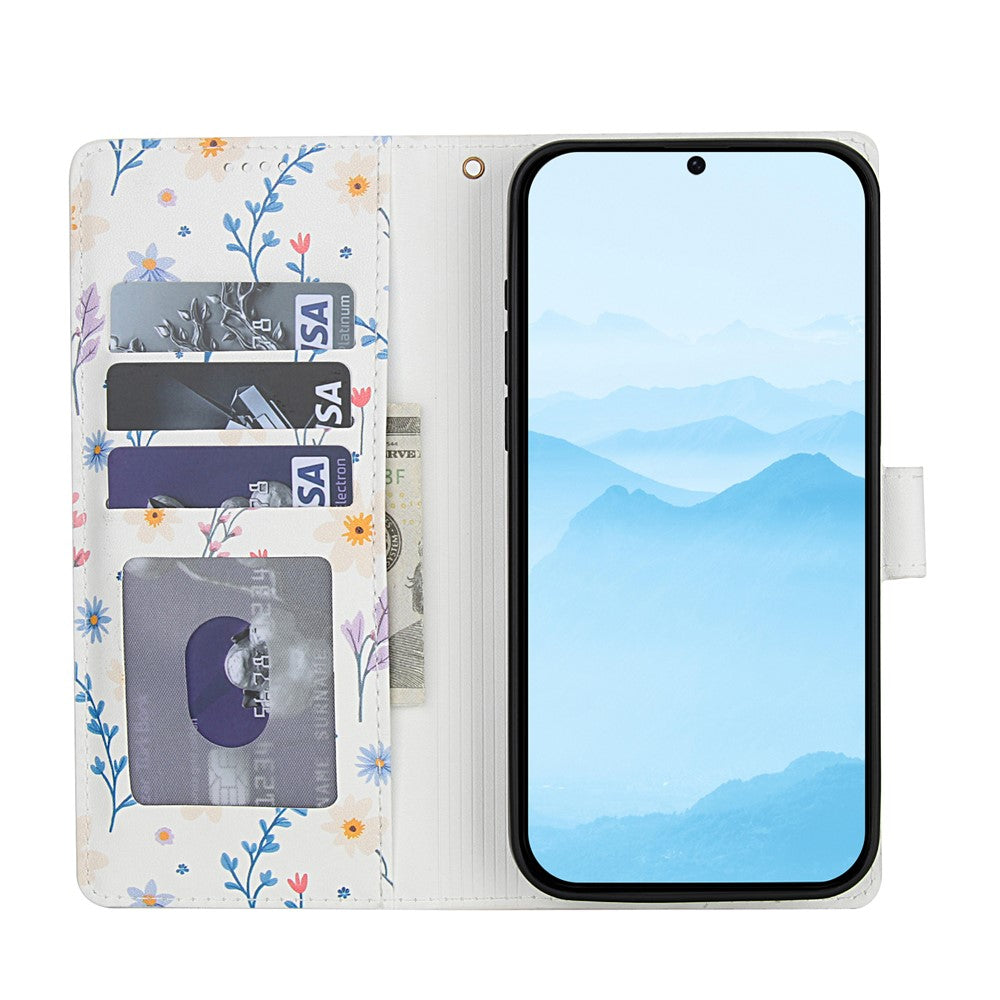 For Xiaomi Redmi Note 15 Pro 4G (Global) Wallet Case Rhombic Floral Design Leather Flip Phone Cover with Strap - A2