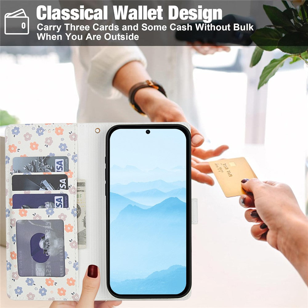 For Xiaomi Redmi Note 15 Pro 4G (Global) Wallet Case Rhombic Floral Design Leather Flip Phone Cover with Strap - A4