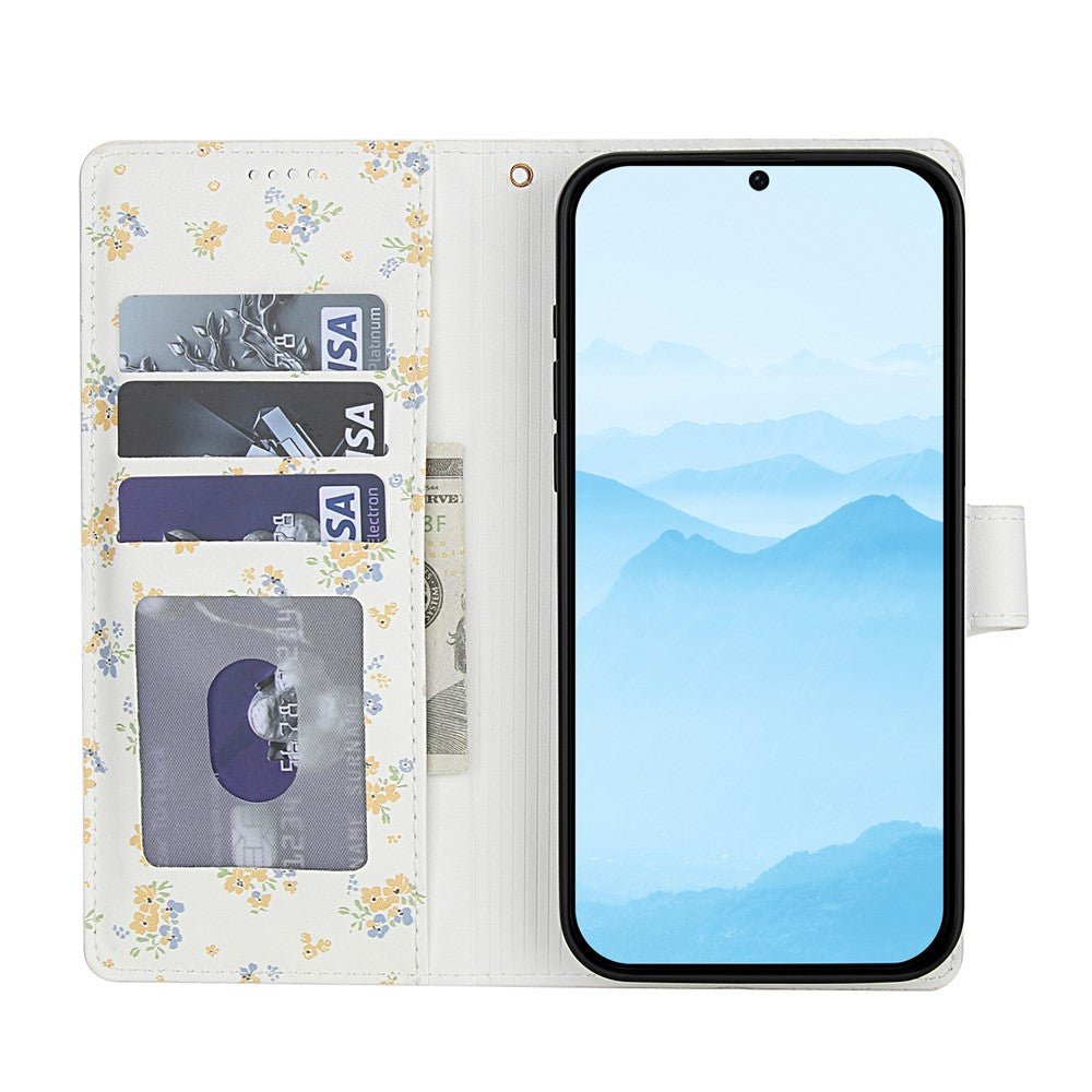 For Xiaomi Redmi Note 15 Pro 4G (Global) Wallet Case Rhombic Floral Design Leather Flip Phone Cover with Strap - A5