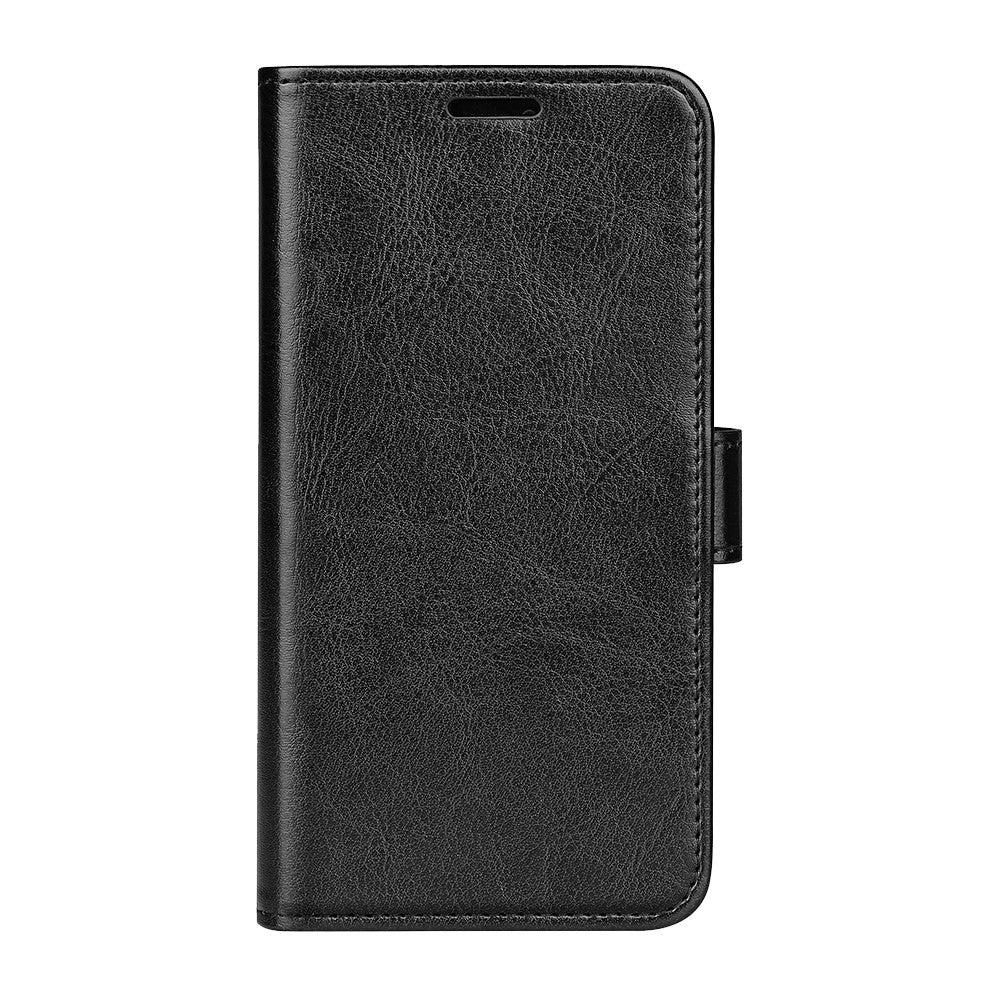 For Motorola Edge 70 5G Case Crazy Horse Texture Stand Leather Phone Cover - Black