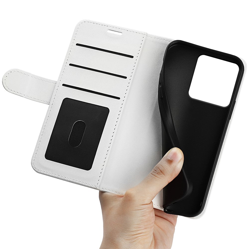 For Motorola Edge 70 5G Case Crazy Horse Texture Stand Leather Phone Cover - White