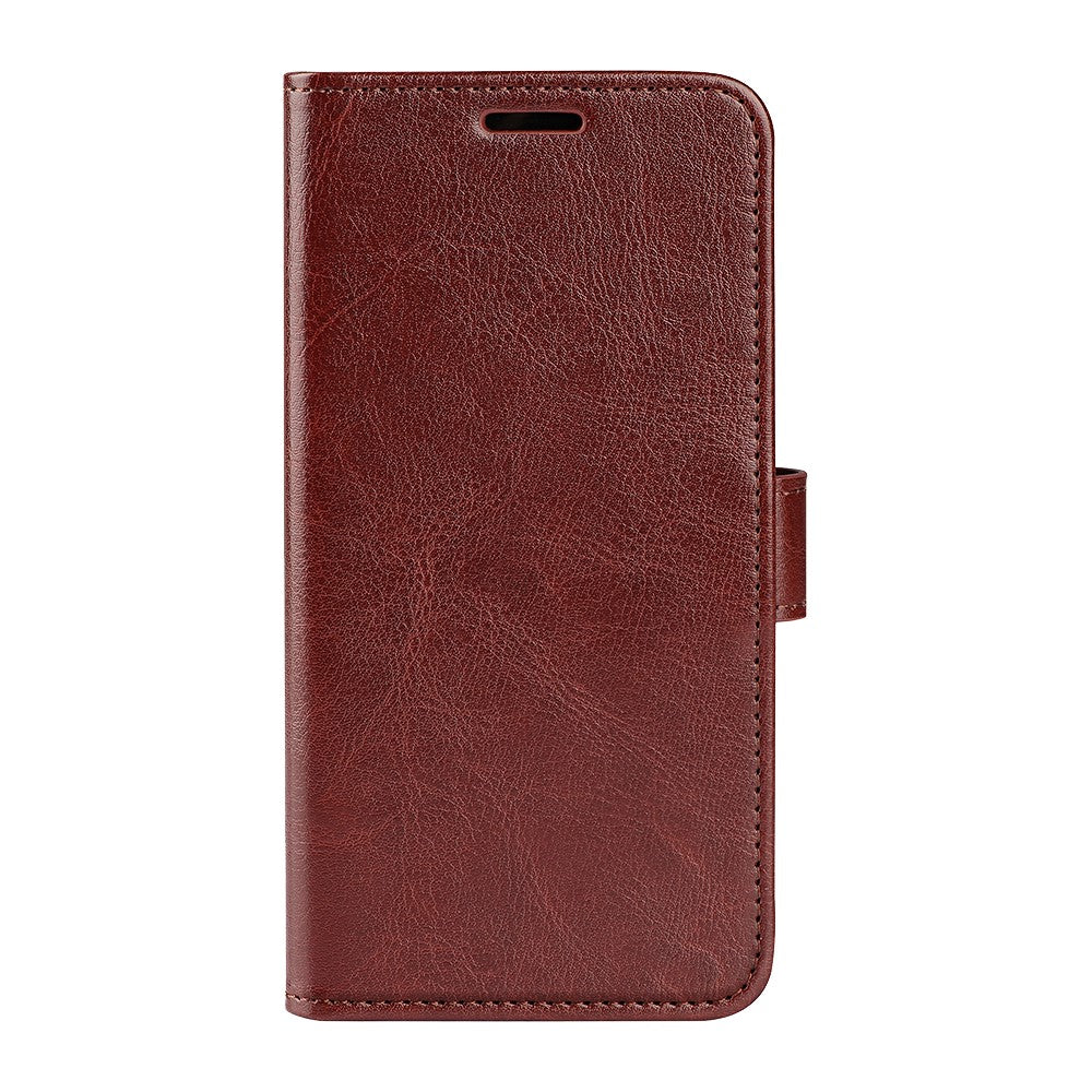 For Motorola Edge 70 5G Case Crazy Horse Texture Stand Leather Phone Cover - Brown