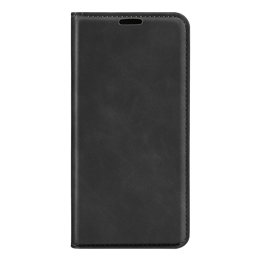 For Motorola Edge 70 5G Case Skin Touch Leather Wallet Phone Cover - Black