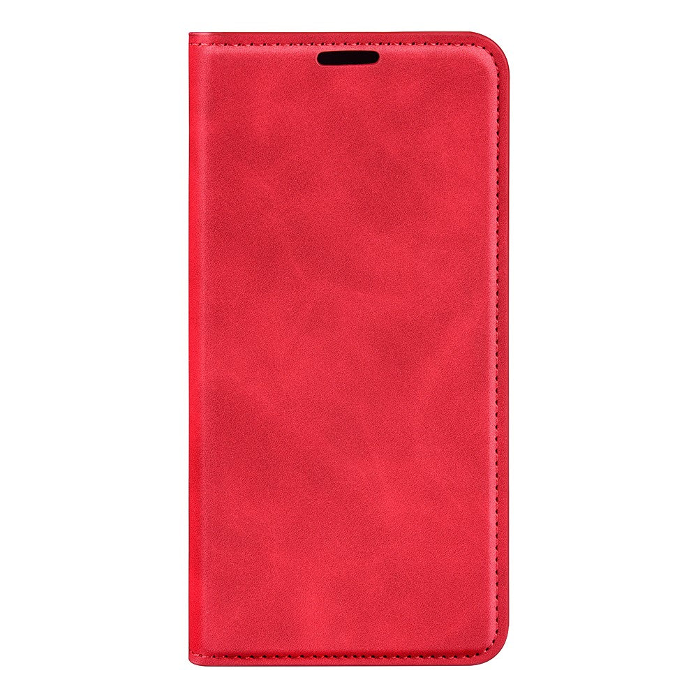 For Motorola Edge 70 5G Case Skin Touch Leather Wallet Phone Cover - Red