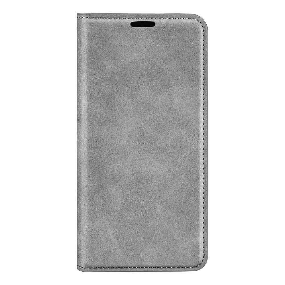 For Motorola Edge 70 5G Case Skin Touch Leather Wallet Phone Cover - Grey