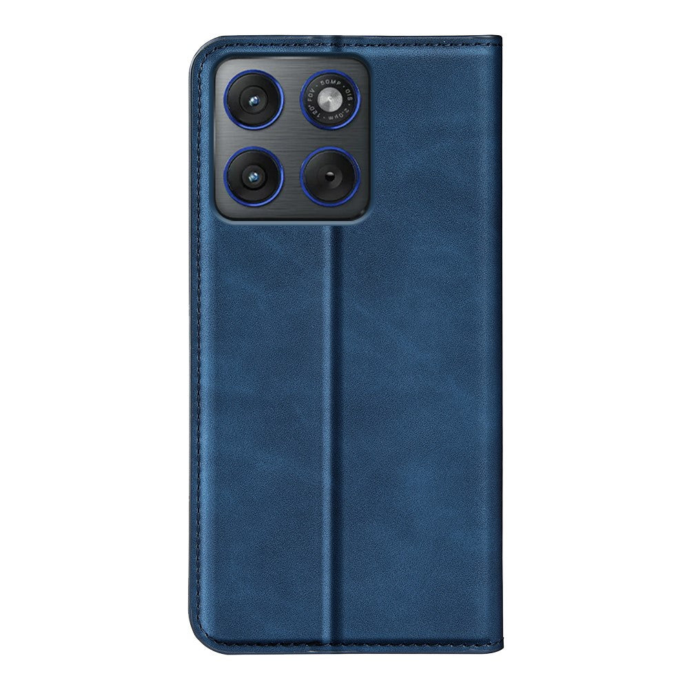For Motorola Edge 70 5G Case Skin Touch Leather Wallet Phone Cover - Blue
