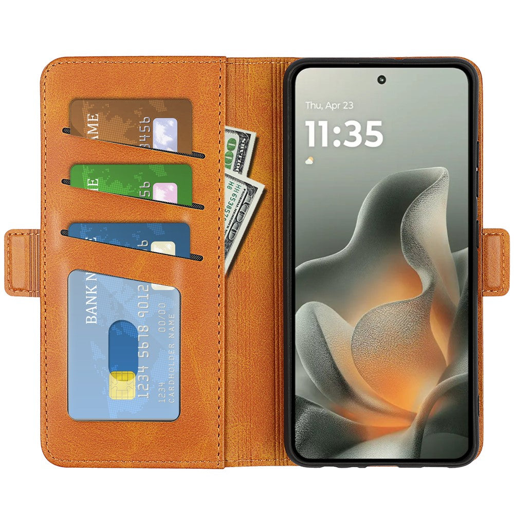 For Motorola Edge 70 5G Case Calf Texture Leather Wallet Phone Cover - Yellow