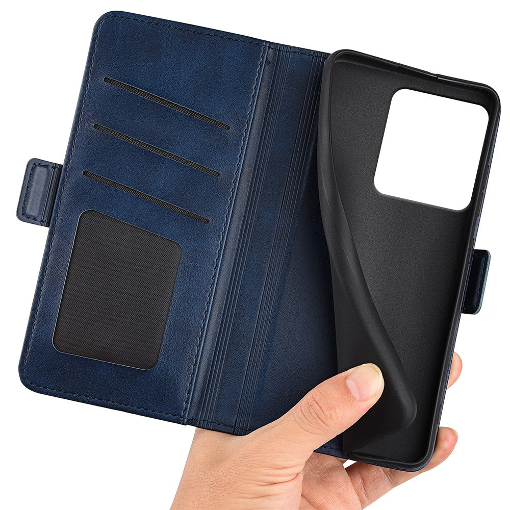 For Motorola Edge 70 5G Case Calf Texture Leather Wallet Phone Cover - Blue