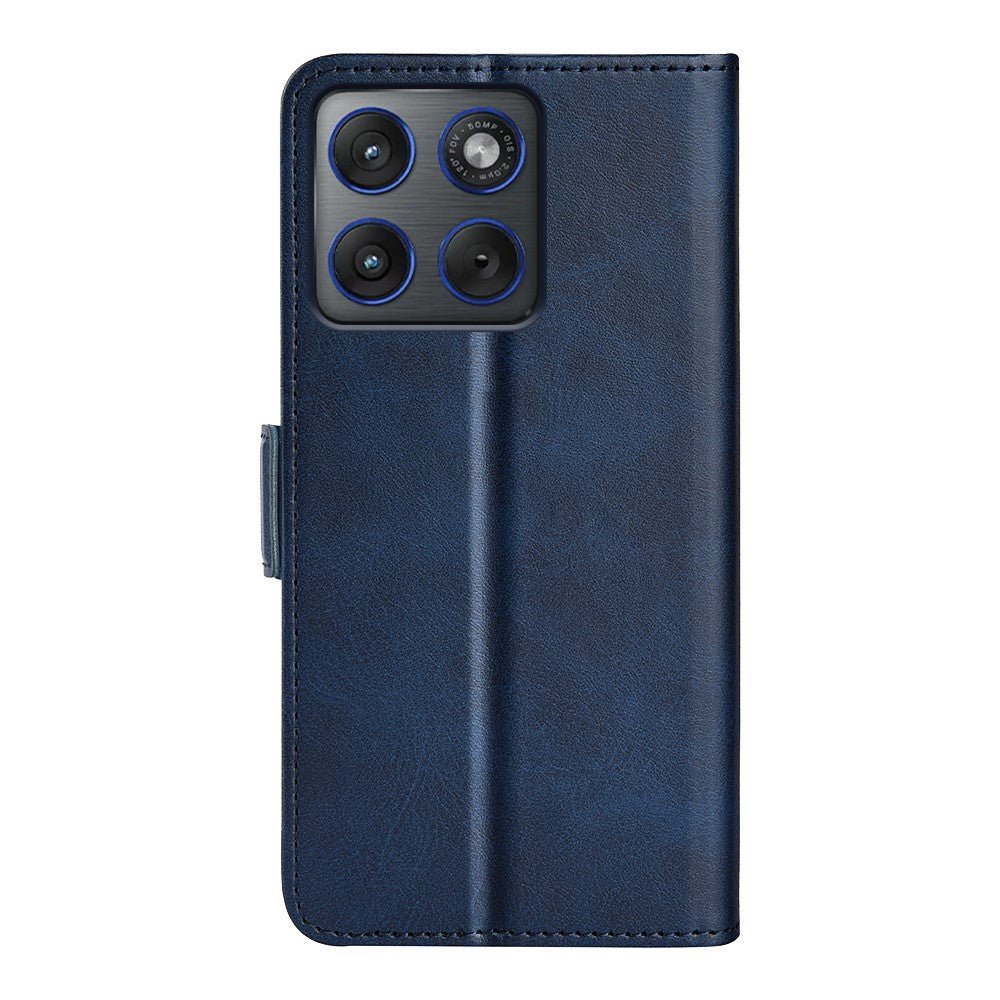 For Motorola Edge 70 5G Case Calf Texture Leather Wallet Phone Cover - Blue