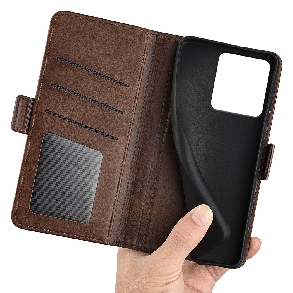 For Motorola Edge 70 5G Case Calf Texture Leather Wallet Phone Cover - Brown
