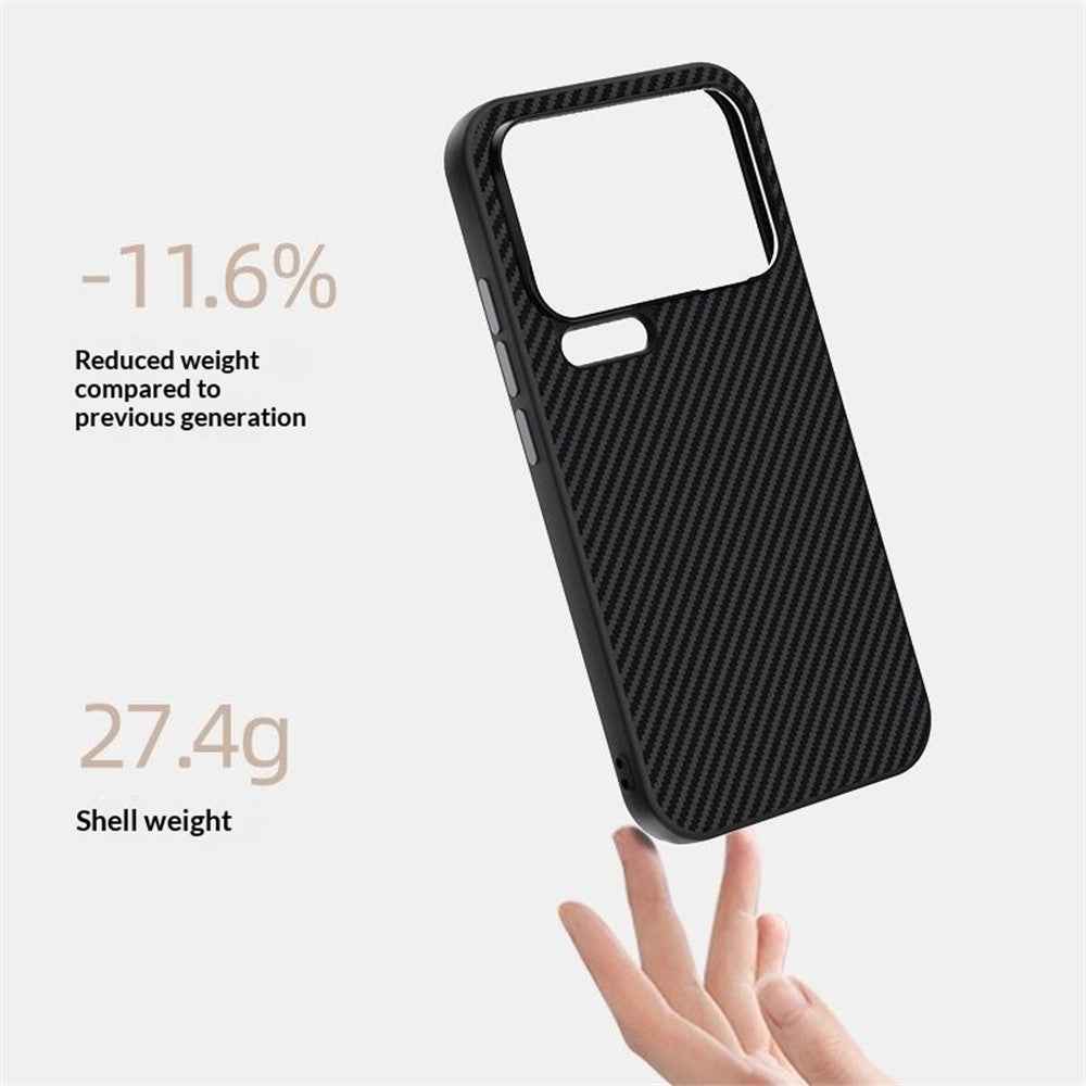 ABEEL For Xiaomi 17 Pro Magnetic Case Carbon Fiber Texture TPU PC PU Phone Back Cover - Black  /  Blue