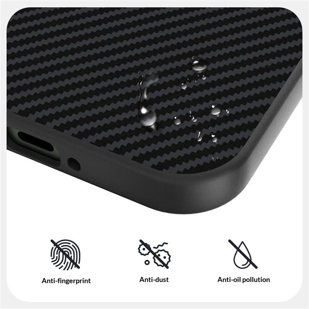 ABEEL For Xiaomi 17 Pro Max Magnetic Case Carbon Fiber Texture TPU PC PU Phone Back Cover - Black