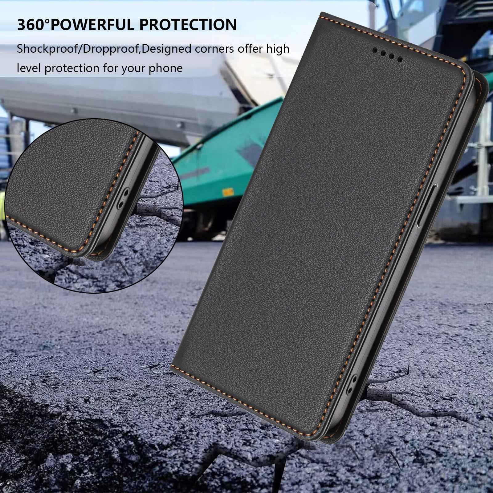 For Xiaomi 17 Pro Leather Wallet Case Magnetic Closure RFID Blocking Phone Cover - Black