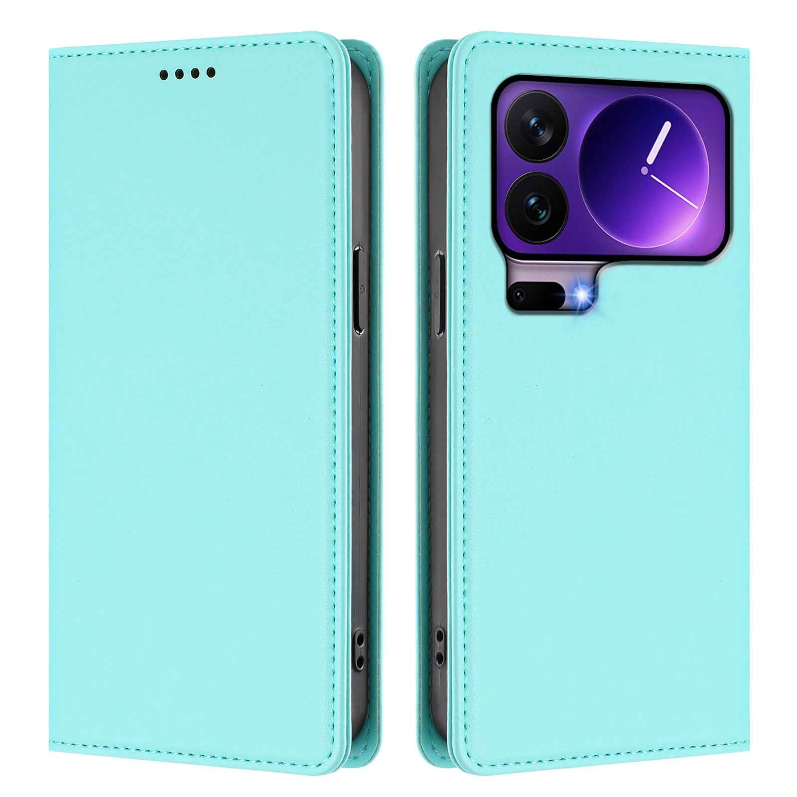 For Xiaomi 17 Pro Leather Wallet Case Magnetic Closure RFID Blocking Phone Cover - Mint Green