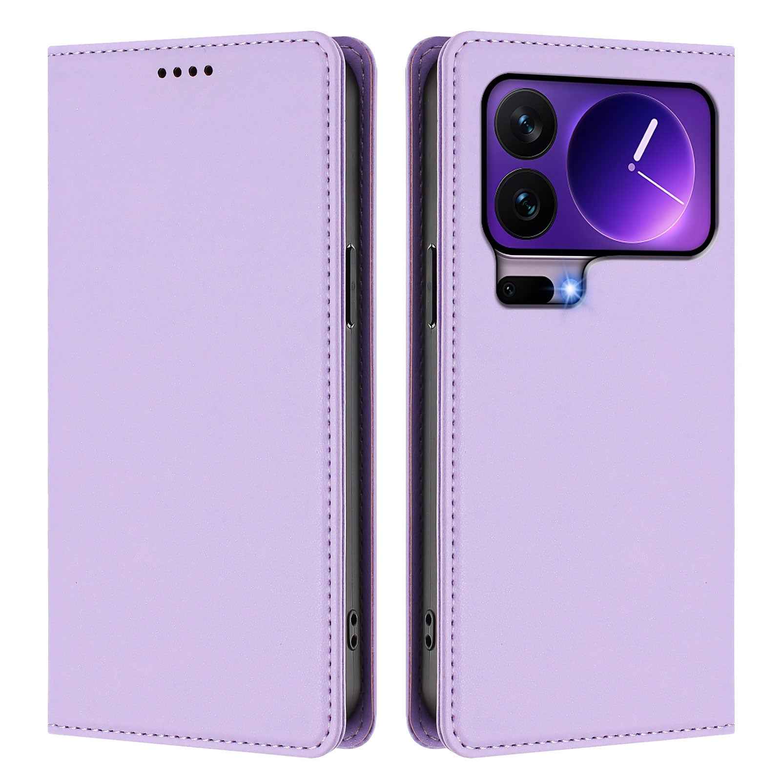 For Xiaomi 17 Pro Leather Wallet Case Magnetic Closure RFID Blocking Phone Cover - Light Purple