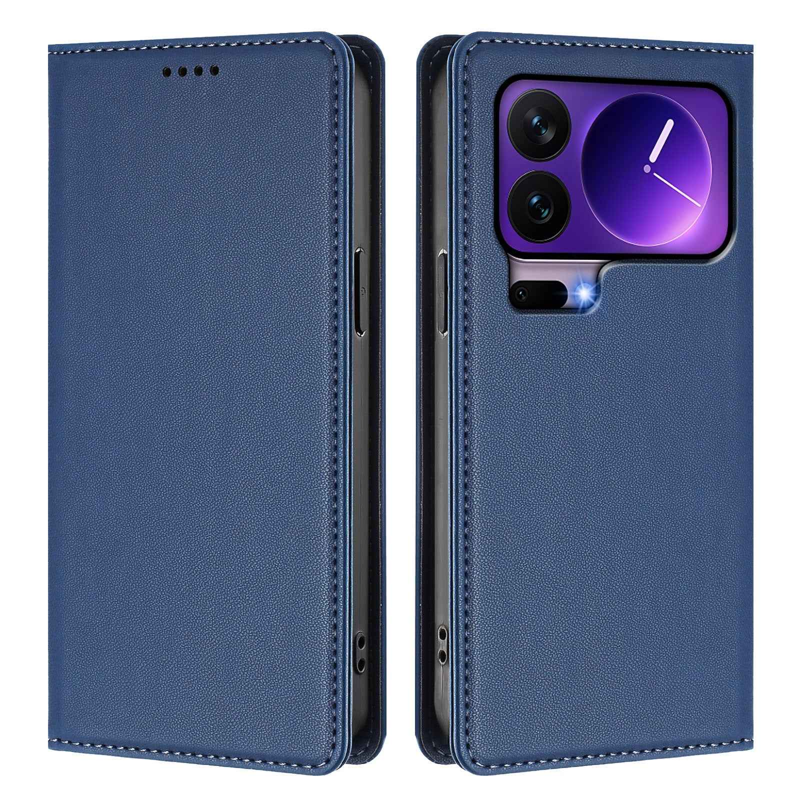 For Xiaomi 17 Pro Leather Wallet Case Magnetic Closure RFID Blocking Phone Cover - Dark Blue
