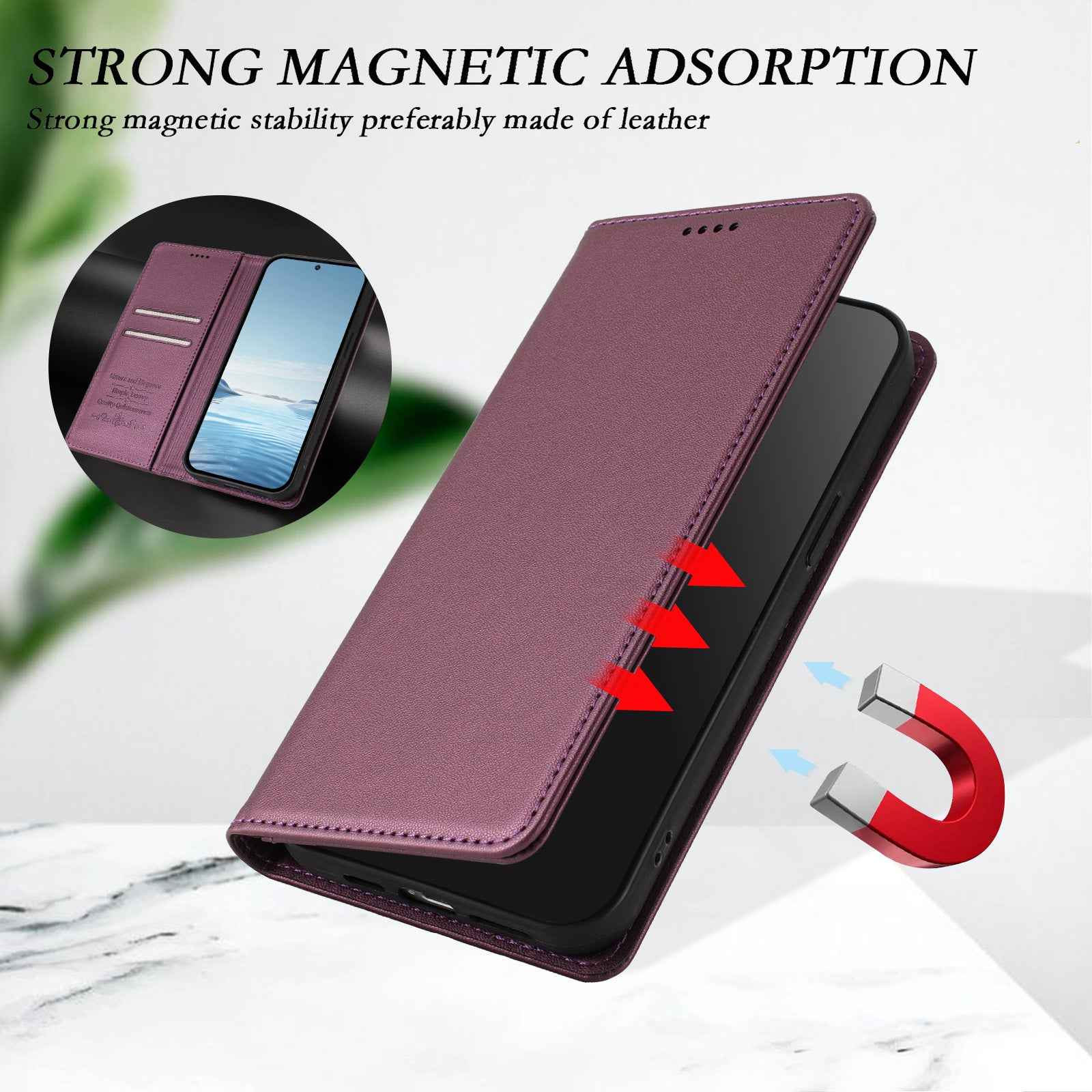 For Xiaomi 17 Pro Leather Wallet Case Magnetic Closure RFID Blocking Phone Cover - Purple