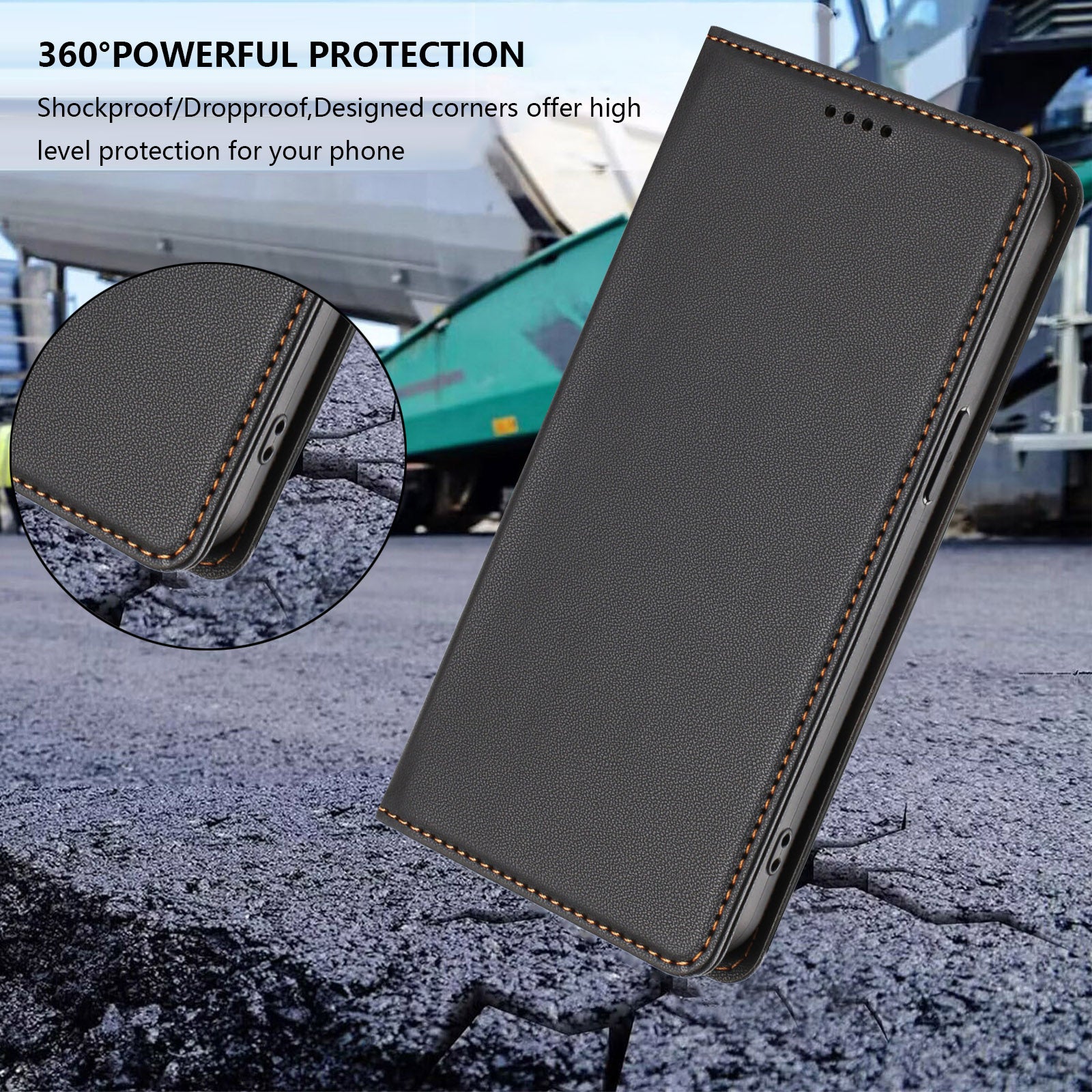 For Xiaomi 17 Pro Max Leather Wallet Case Magnetic Closure RFID Blocking Phone Cover - Black