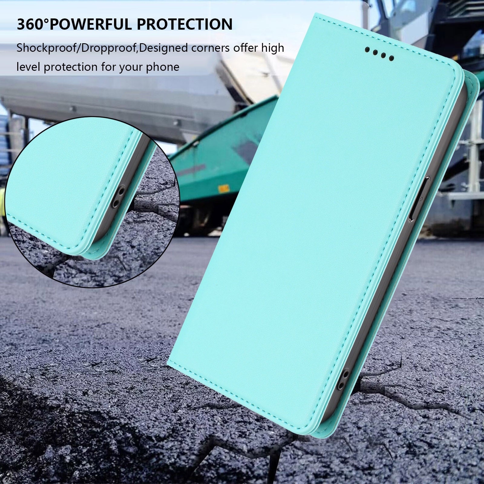 For Xiaomi 17 Pro Max Leather Wallet Case Magnetic Closure RFID Blocking Phone Cover - Mint Green