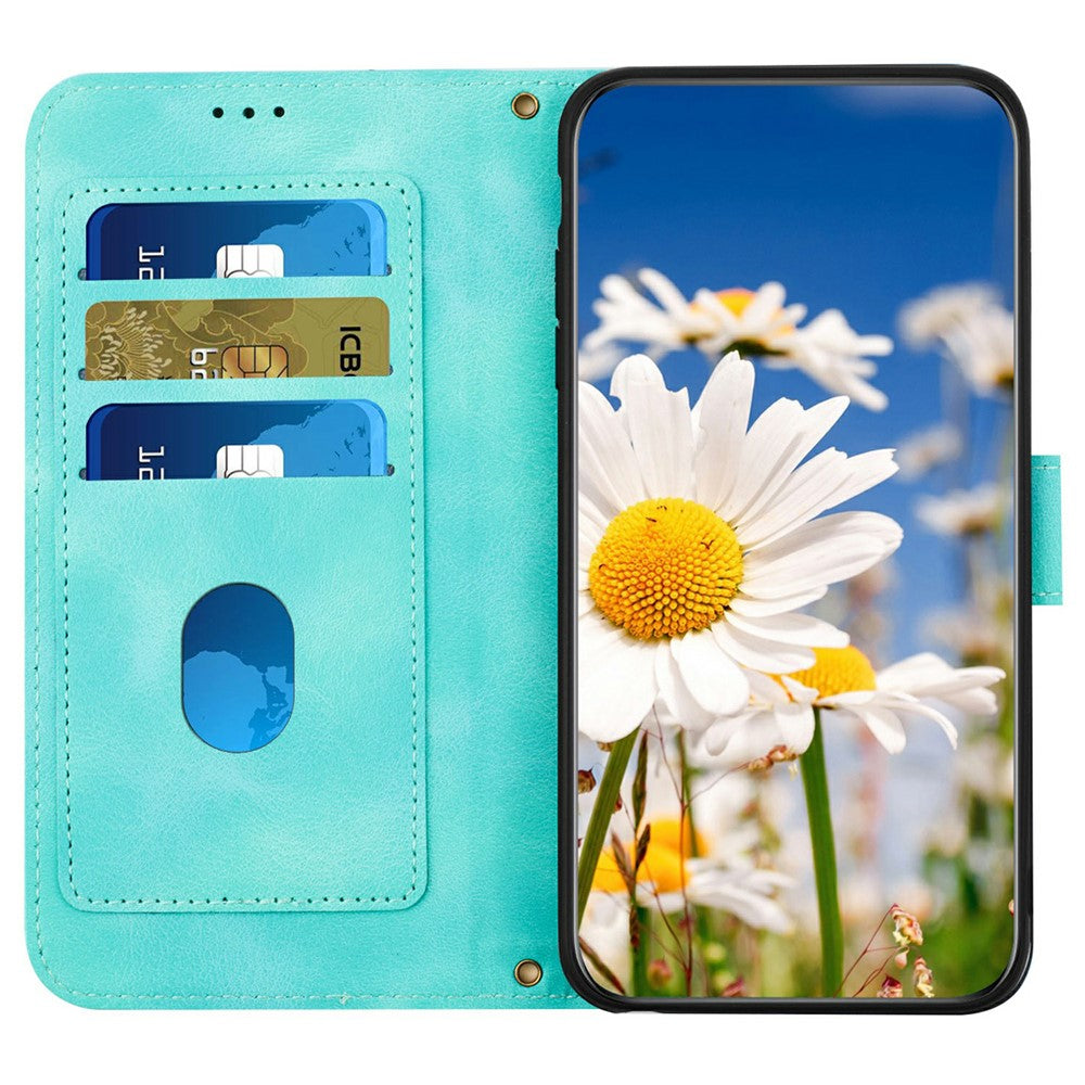For Xiaomi Redmi Note 15 Pro 4G (Global) Case PU Leather Floral Phone Cover with Card Slots - Green
