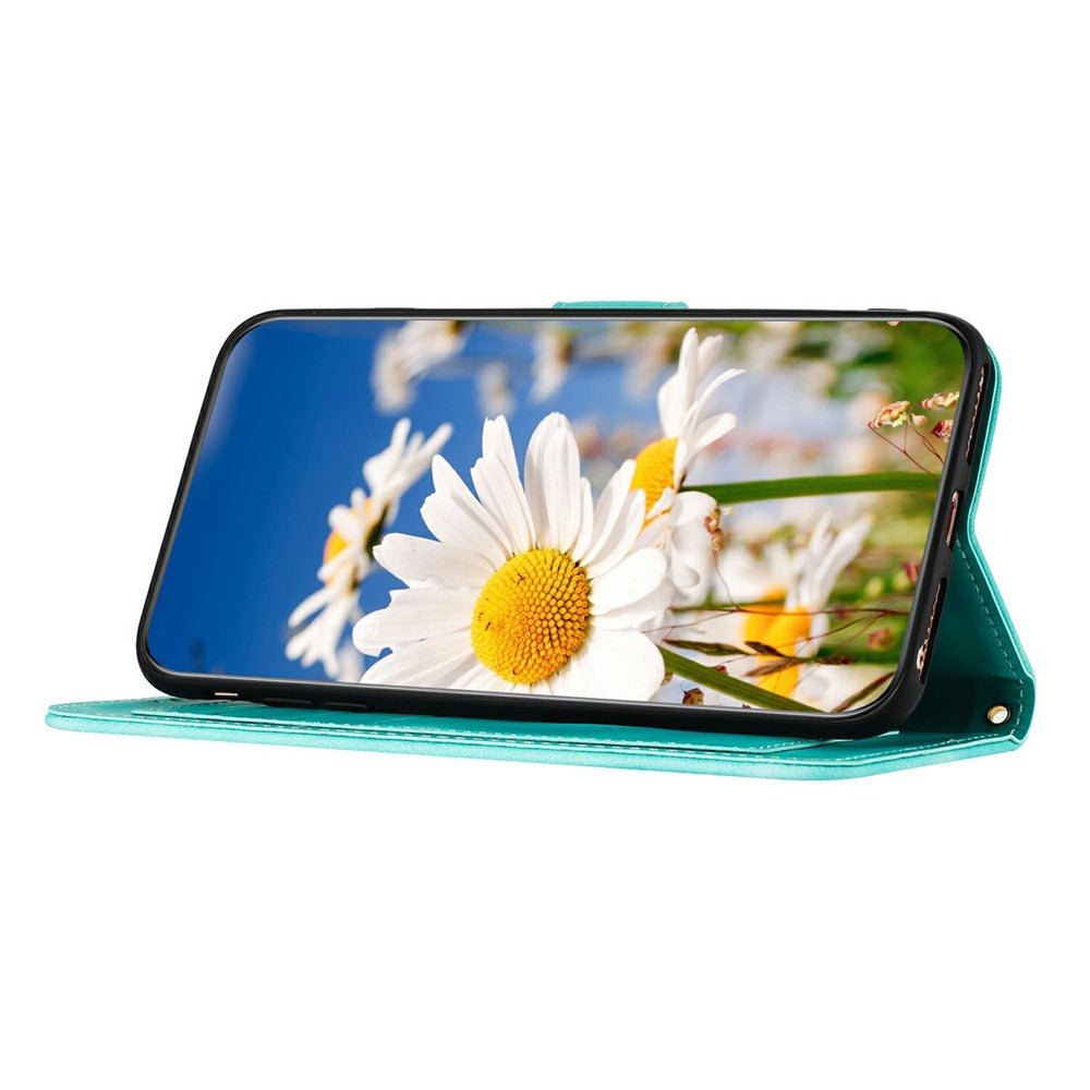For Xiaomi Redmi Note 15 Pro 4G (Global) Case PU Leather Floral Phone Cover with Card Slots - Green