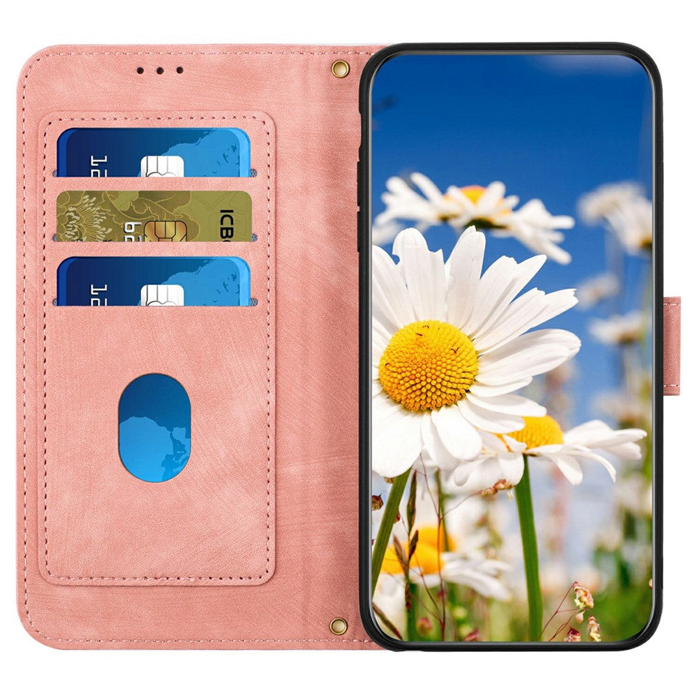 For Xiaomi Redmi Note 15 Pro 4G (Global) Case PU Leather Floral Phone Cover with Card Slots - Pink
