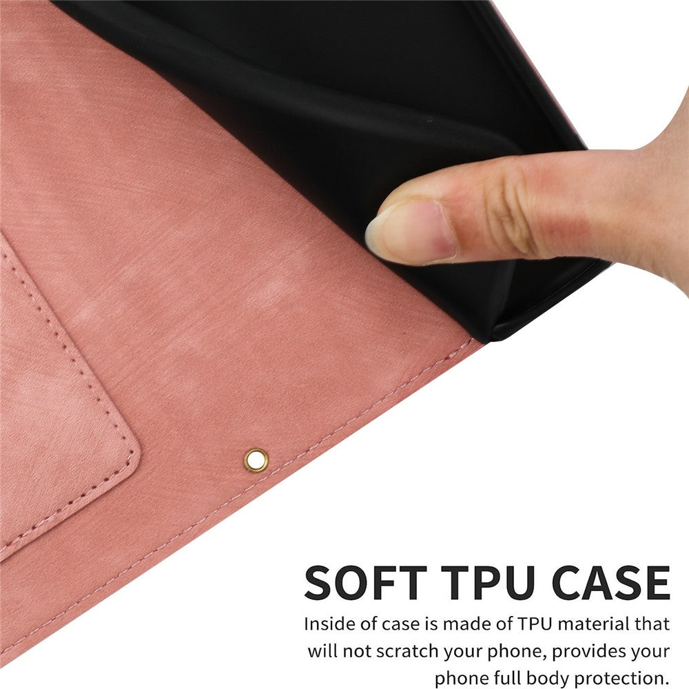 For Xiaomi Redmi Note 15 Pro 4G (Global) Case PU Leather Floral Phone Cover with Card Slots - Pink