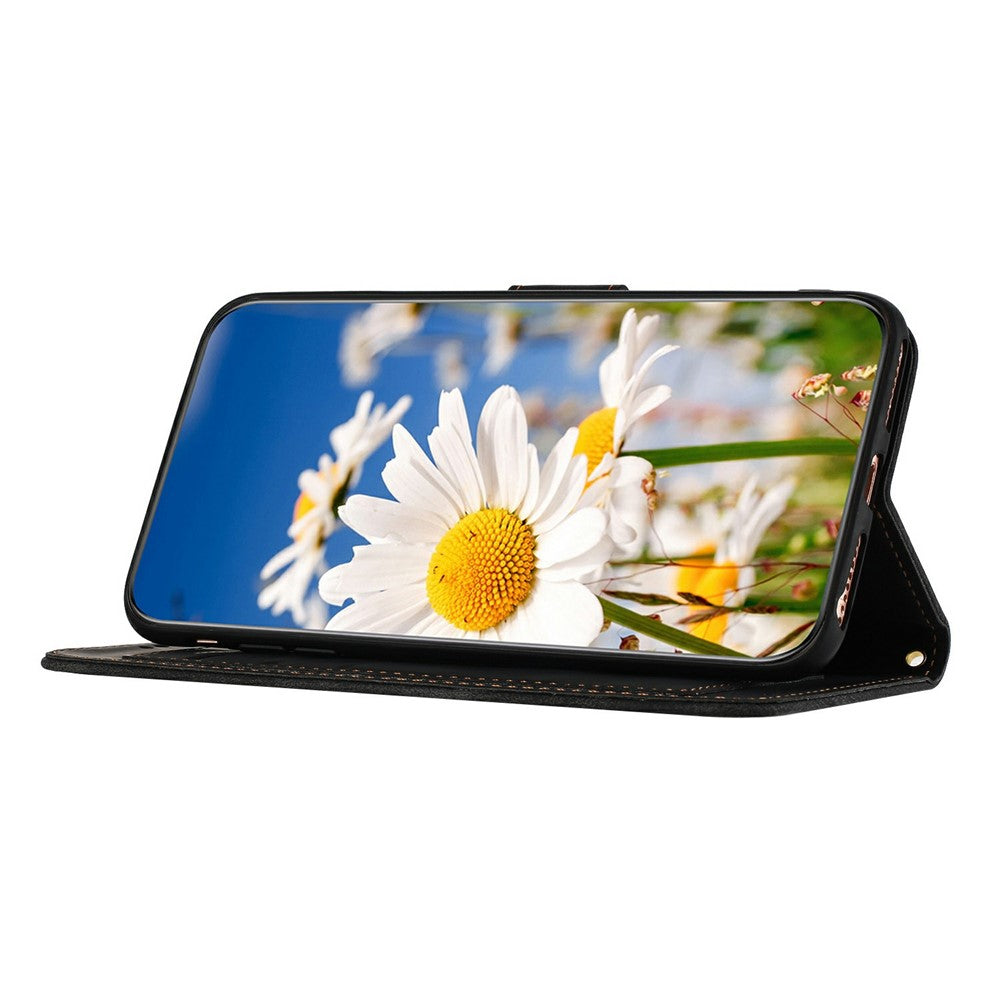 For Xiaomi Redmi Note 15 Pro 4G (Global) Case PU Leather Floral Phone Cover with Card Slots - Black