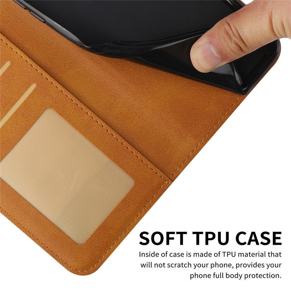 Leather Phone Case For Xiaomi Redmi Note 15 Pro 4G (Global) Foldable Stand Wallet Flip Cover with Strap - Yellow