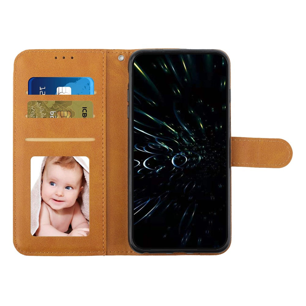 Leather Phone Case For Motorola Edge 70 5G Foldable Stand Wallet Flip Cover with Strap - Yellow