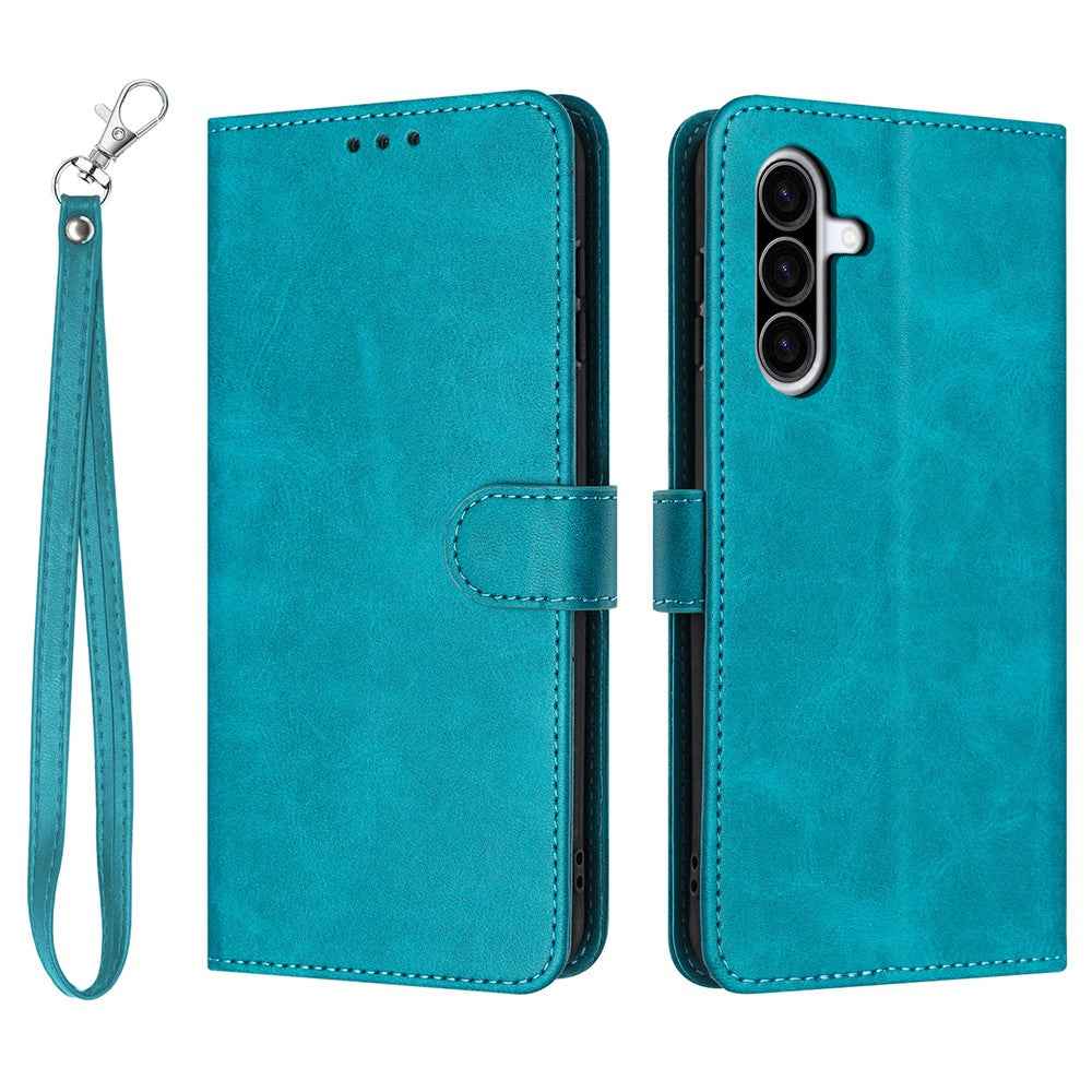 For Samsung Galaxy A57 5G Wallet Case Flip Stand Calf Texture PU Leather Phone Cover with Strap - Green