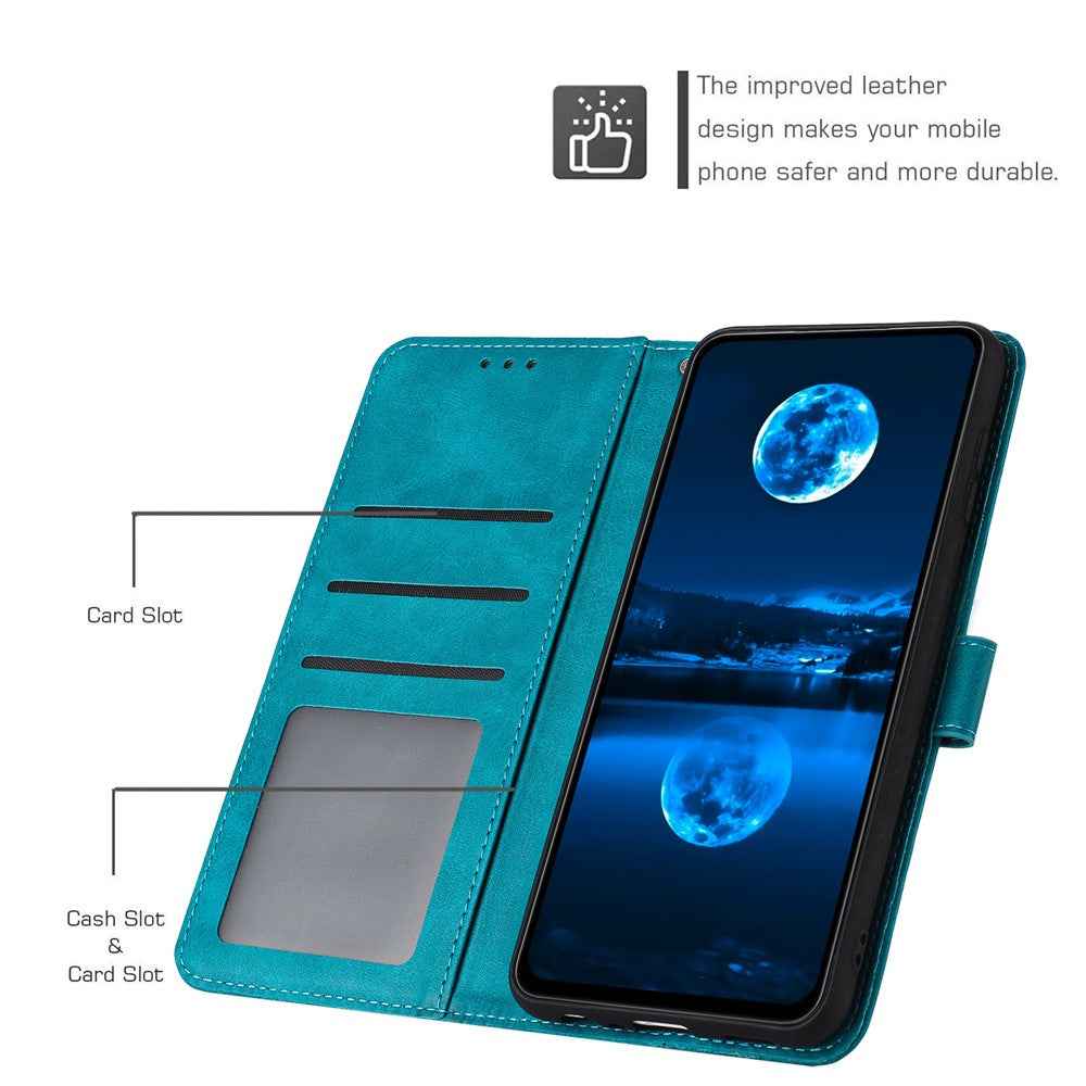 For Samsung Galaxy A57 5G Wallet Case Flip Stand Calf Texture PU Leather Phone Cover with Strap - Green