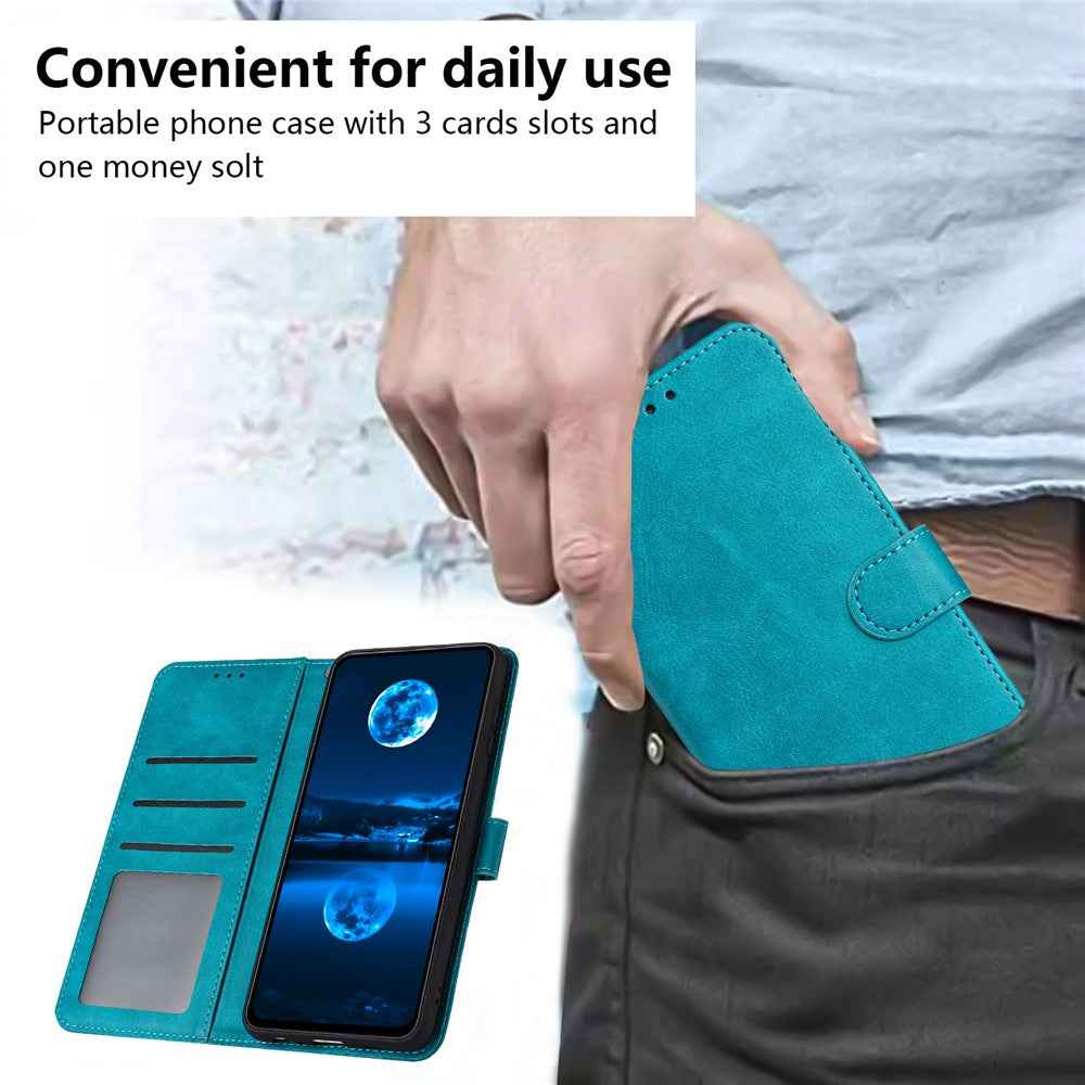 For Samsung Galaxy A57 5G Wallet Case Flip Stand Calf Texture PU Leather Phone Cover with Strap - Green
