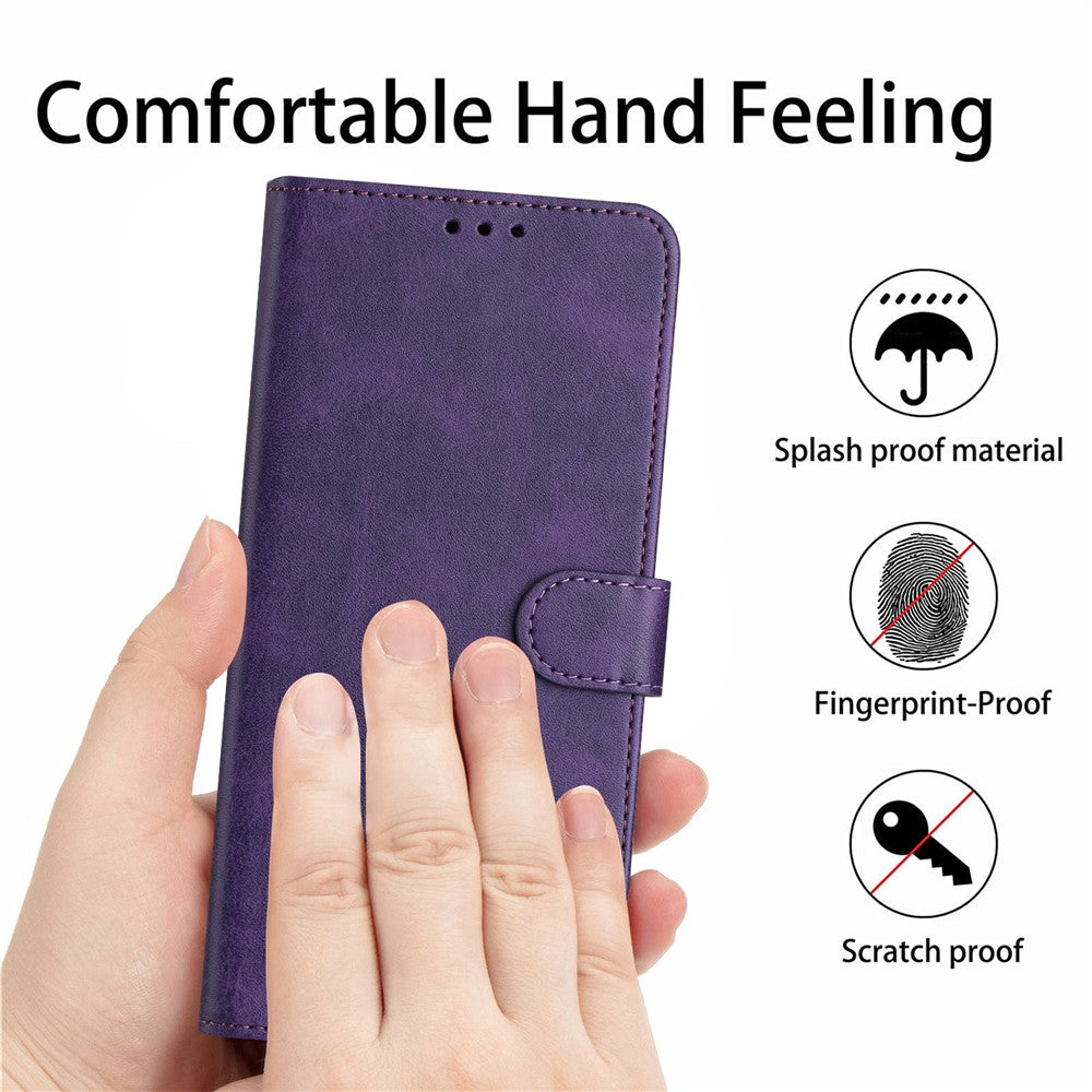 For Xiaomi Redmi Note 15 Pro 4G (Global) Wallet Case Flip Stand Calf Texture PU Leather Phone Cover with Strap - Purple