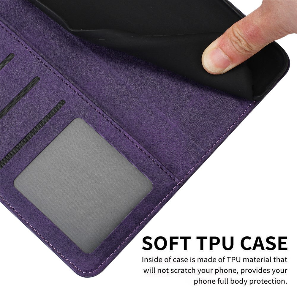 For Xiaomi Redmi Note 15 Pro 4G (Global) Wallet Case Flip Stand Calf Texture PU Leather Phone Cover with Strap - Purple