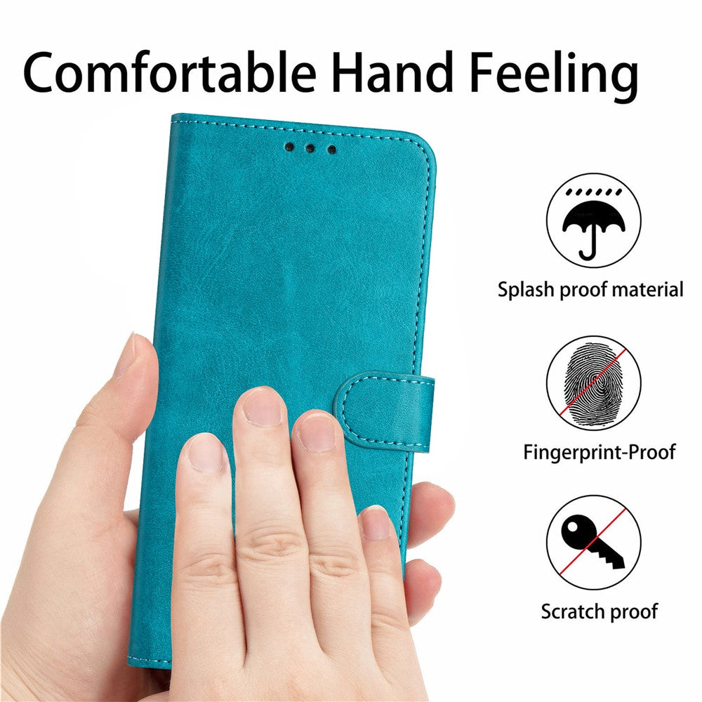 For Motorola Edge 70 5G Wallet Case Flip Stand Calf Texture PU Leather Phone Cover with Strap - Green