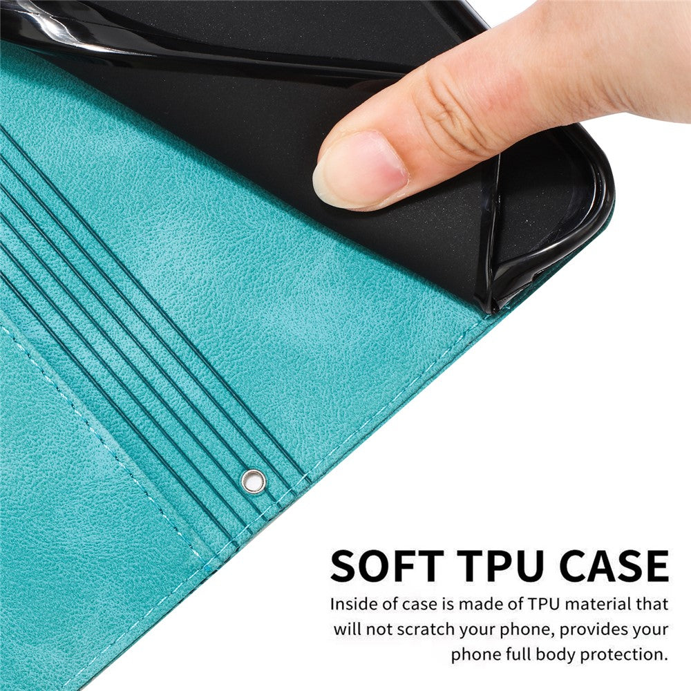 For Xiaomi Redmi Note 15 Pro 4G (Global) Leather Case Imprinted Triangle Phone Cover with Hand Strap - Green