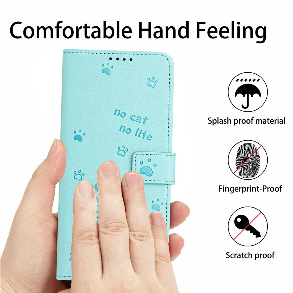 For Xiaomi Redmi Note 15 Pro 4G (Global) Wallet Case Cats Imprint Leather Phone Cover with Strap - Green