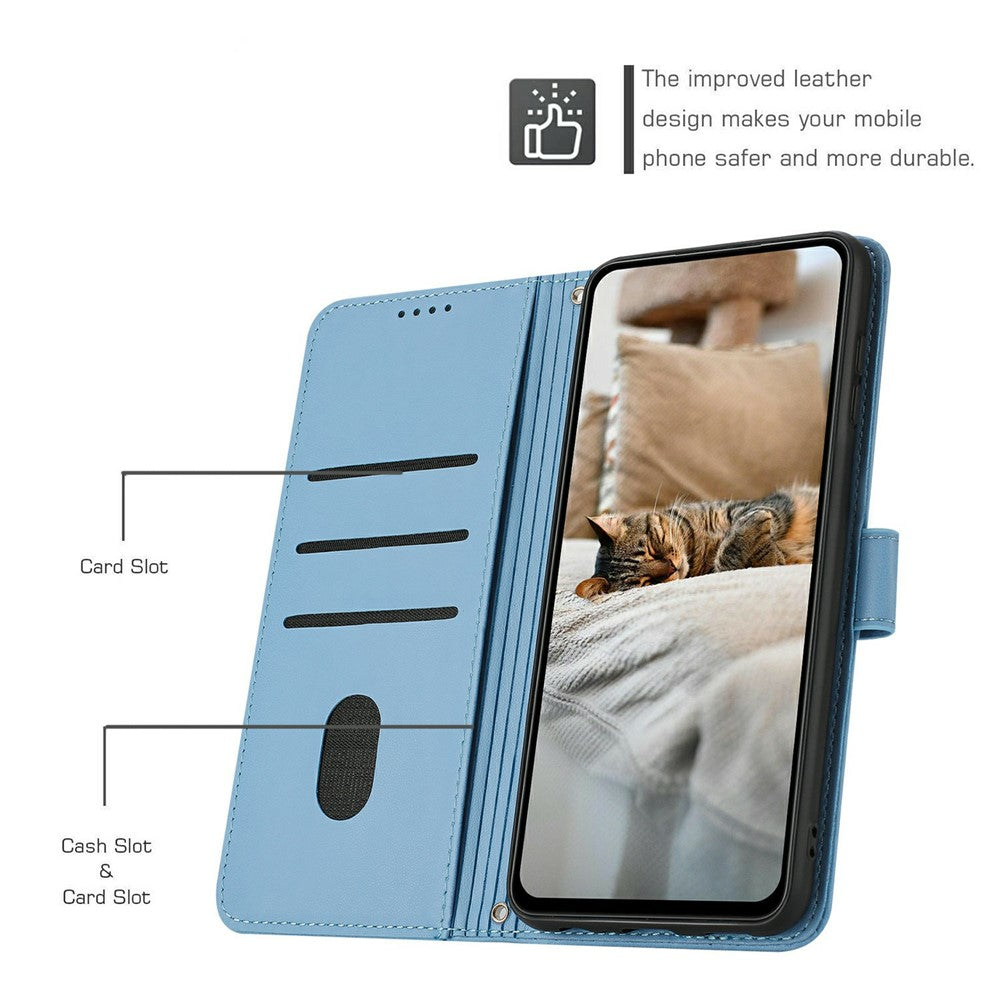 For Motorola Edge 70 5G Wallet Case Cats Imprint Leather Phone Cover with Strap - Blue