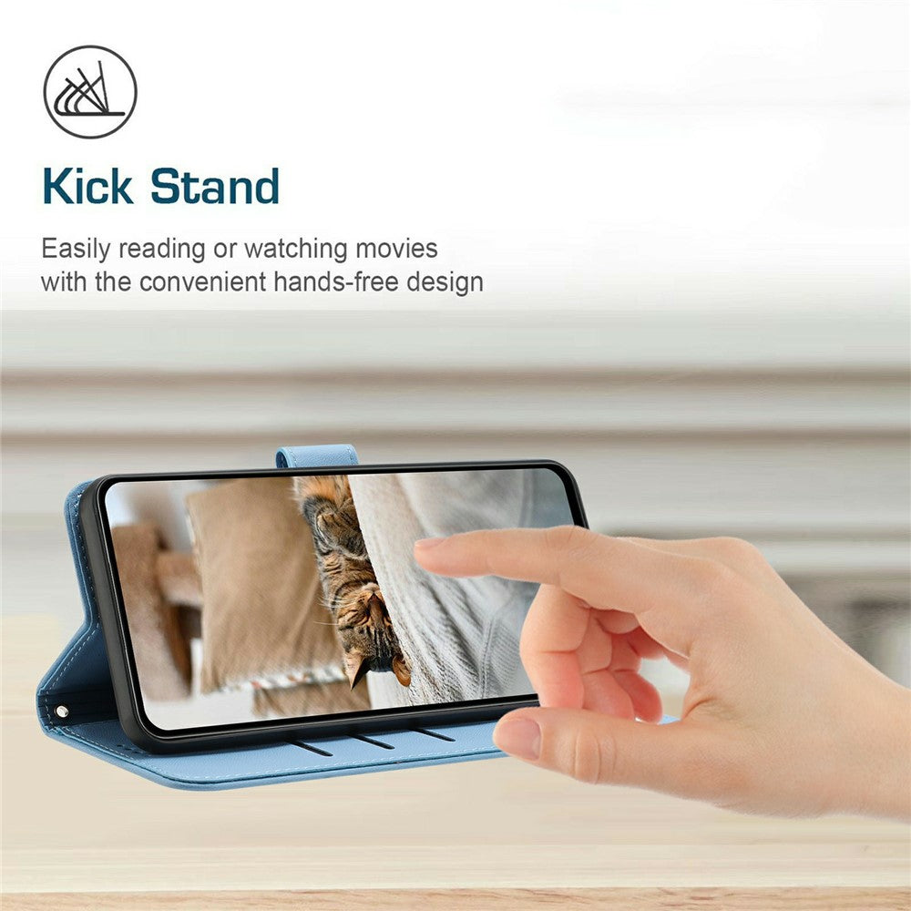 For Motorola Edge 70 5G Wallet Case Cats Imprint Leather Phone Cover with Strap - Blue