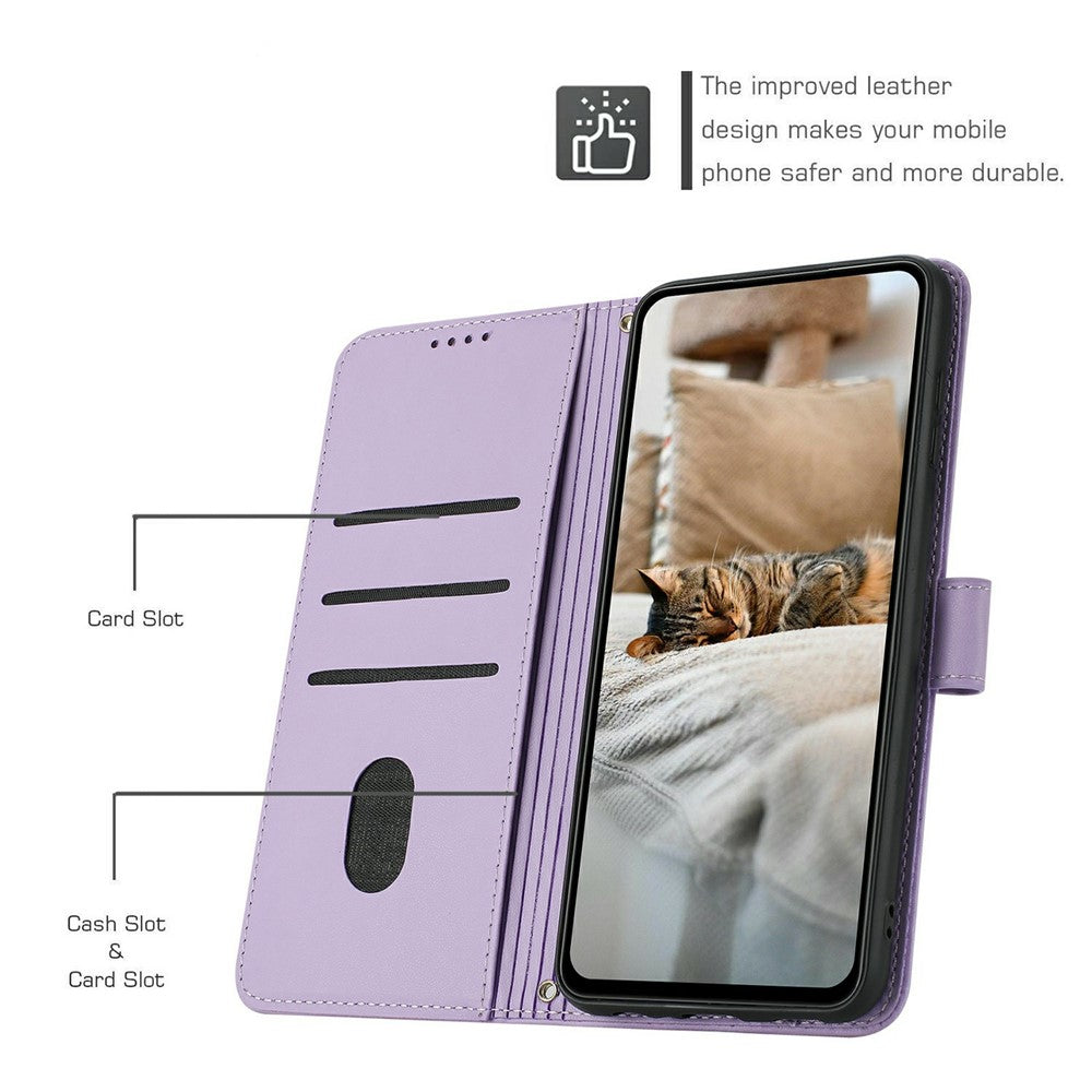 For Motorola Edge 70 5G Wallet Case Cats Imprint Leather Phone Cover with Strap - Purple