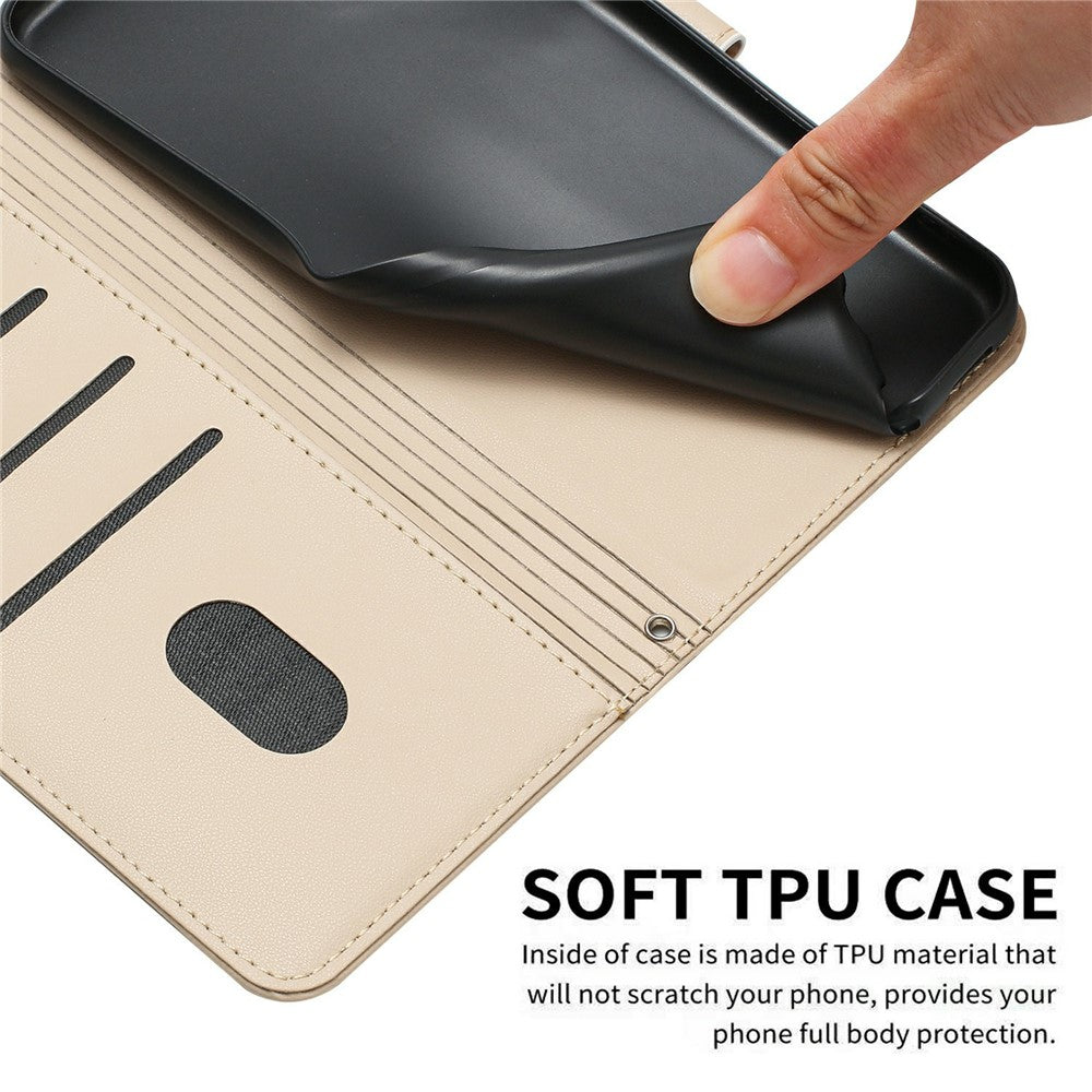 For Motorola Edge 70 5G Wallet Case Cats Imprint Leather Phone Cover with Strap - Beige