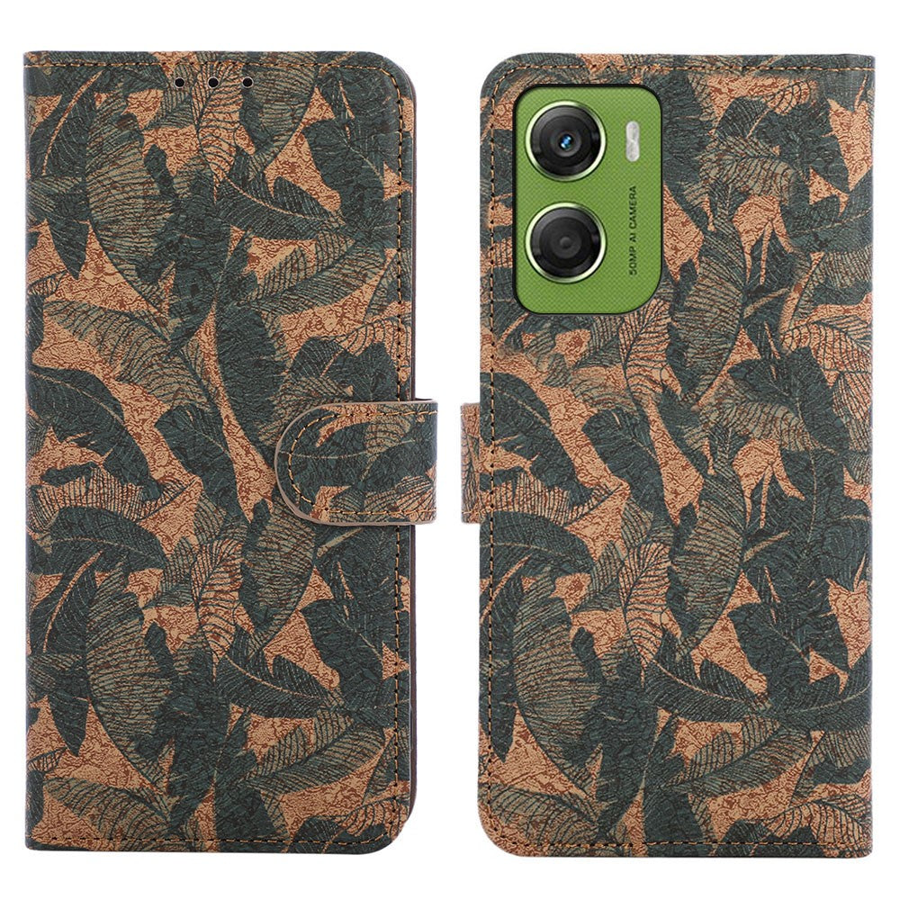 For Motorola Edge 70 5G Leather Wallet Case Bohemian-style TPU PU Phone Cover with Stand - Autumn Leaves